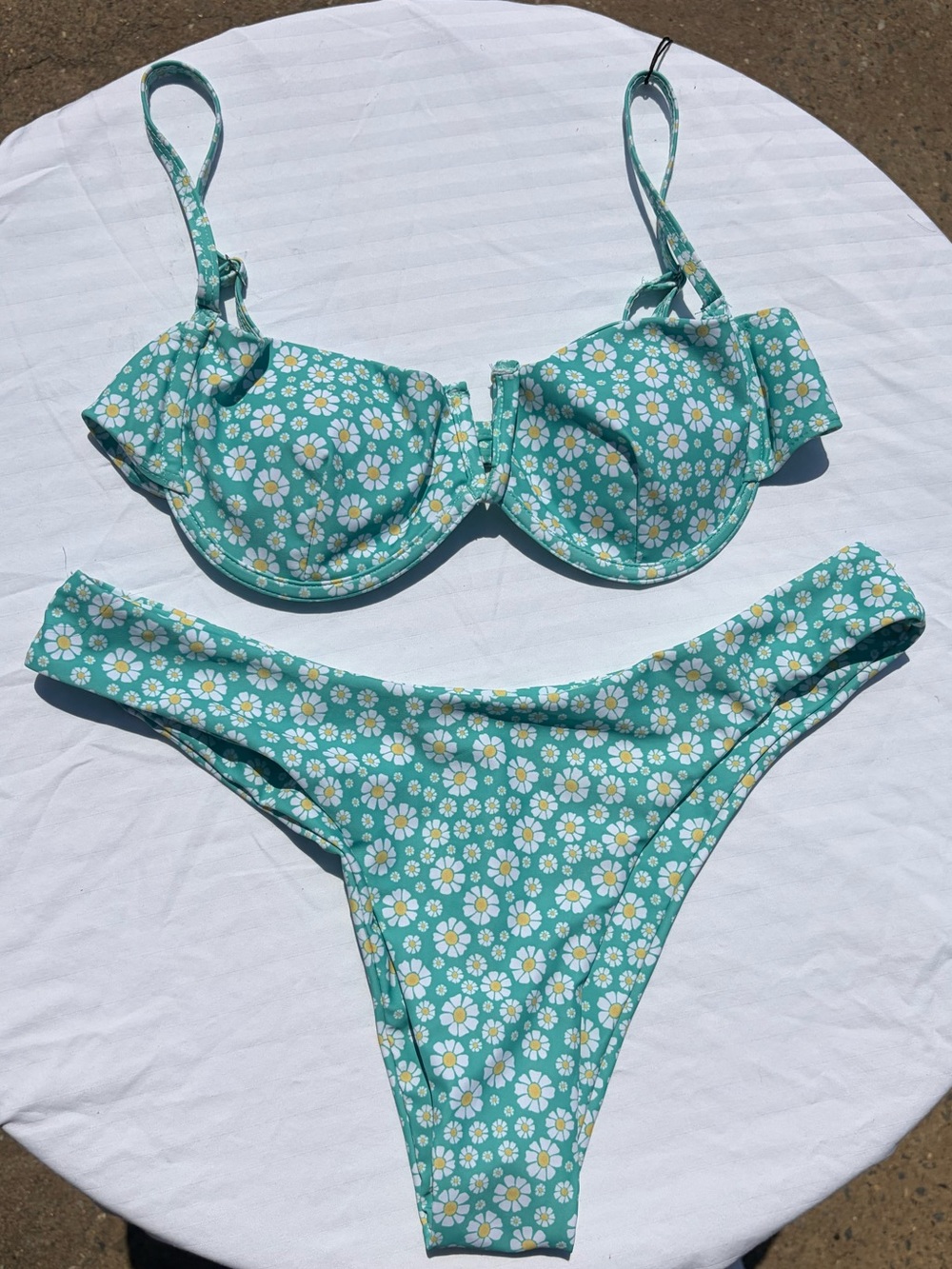 Turquoise Daisy Bikini Set